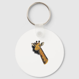 Vintage Engraved Cute Giraffe Shirt Design_1 Key Ring