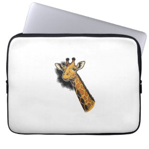 Vintage Engraved Cute Giraffe Shirt Design_1 Laptop Sleeve