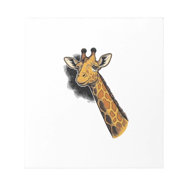 Vintage Engraved Cute Giraffe Shirt Design_1 Notepad (Front)