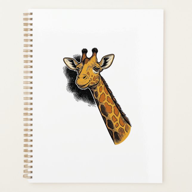 Vintage Engraved Cute Giraffe Shirt Design_1 Planner (Front)