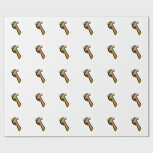 Vintage Engraved Cute Giraffe Shirt Design_1 Wrapping Paper