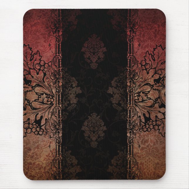 Vintage Engraved Damask Mousepad (Front)