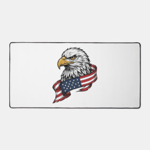 Vintage Engraved Eagle Patriotic Shirt Design_1 Desk Mat