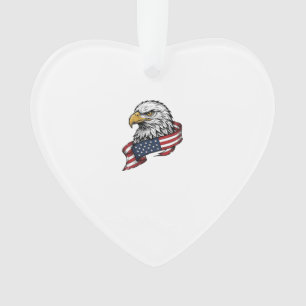 Vintage Engraved Eagle Patriotic Shirt Design_1 Ornament