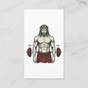 Vintage Engraved Faith Strength Graphic Design_1 Business Card
