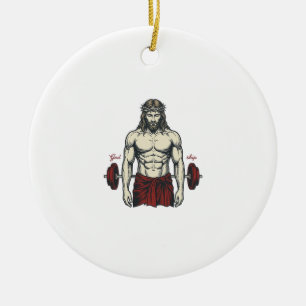 Vintage Engraved Faith Strength Graphic Design_1 Ceramic Tree Decoration