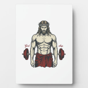 Vintage Engraved Faith Strength Graphic Design_1 Plaque