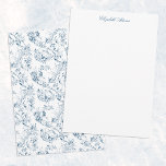 Vintage Engraved French Floral Fantasy Toile-Blue Card<br><div class="desc">Elegant vintage 19th century blue-on-white toile pattern adapted from a French drawing in the Smithsonian collection featuring fantasy flowers,  leaves and vines with a cupid,  indigenous warrior and human figures.</div>