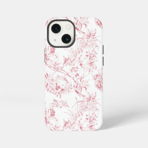 Vintage Engraved French Floral Fantasy Toile-Pink iPhone 13 Mini Case
