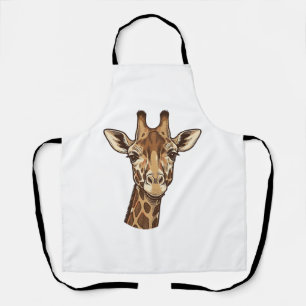 Vintage Engraved Giraffe Head Vector Design_1 Apron