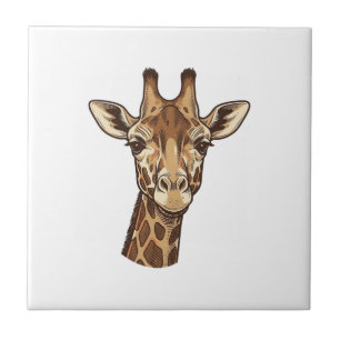 Vintage Engraved Giraffe Head Vector Design_1 Tile