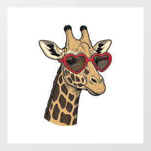 Vintage Engraved Giraffe Heart Sunglasses Design_1