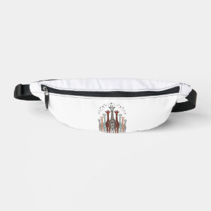 Vintage Engraved Giraffe Herd Safari Shirt Design_ Bum Bags