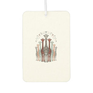 Vintage Engraved Giraffe Herd Safari Shirt Design_ Car Air Freshener