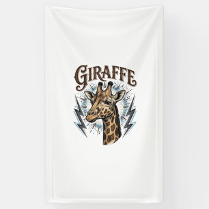 Vintage Engraved Giraffe Lightning T-Shirt Design_ Banner