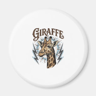 Vintage Engraved Giraffe Lightning T-Shirt Design_ Magnet