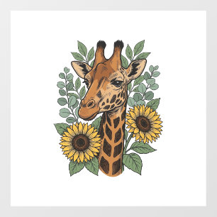 Vintage Engraved Giraffe Sunflower Floral Shirt_1