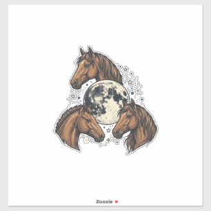 Vintage Engraved Horse Moon Vector T-Shirt Design_