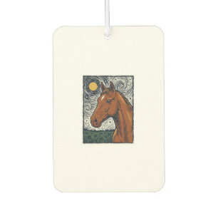 Vintage Engraved Horse Starry Night Art Design Car Air Freshener