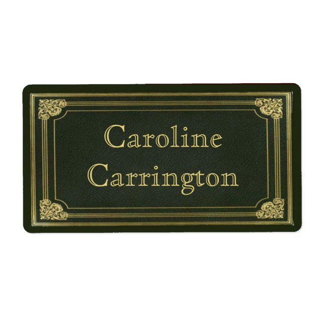 Vintage Engraved Leather Effect Personal Stickers (Front)