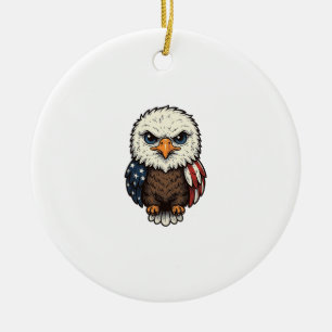 Vintage Engraved Patriotic Baby Eagle Shirt_1 Ceramic Tree Decoration