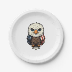 Vintage Engraved Patriotic Baby Eagle Shirt_1 Paper Plate
