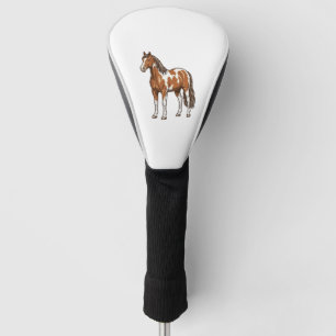 Vintage Engraved Pinto Horse Vector Design_1 Golf Head Cover