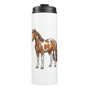 Vintage Engraved Pinto Horse Vector Design_1 Thermal Tumbler