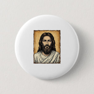Vintage Engraved Religious Portrait Shirt Design_1 6 Cm Round Badge