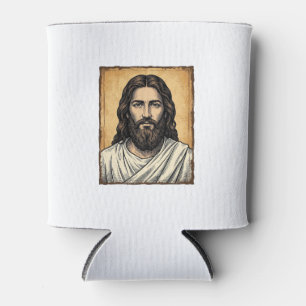 Vintage Engraved Religious Portrait Shirt Design_1 Can Cooler