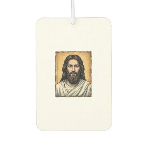 Vintage Engraved Religious Portrait Shirt Design_1 Car Air Freshener