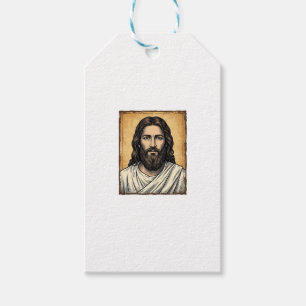 Vintage Engraved Religious Portrait Shirt Design_1 Gift Tags
