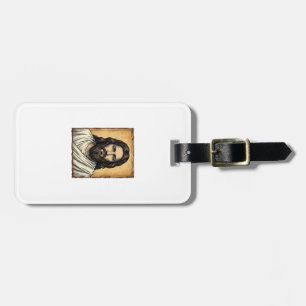 Vintage Engraved Religious Portrait Shirt Design_1 Luggage Tag