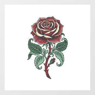Vintage Engraved Rose Floral Shirt Design_1