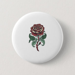 Vintage Engraved Rose Floral Shirt Design_1 6 Cm Round Badge