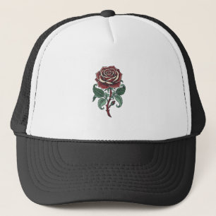 Vintage Engraved Rose Floral Shirt Design_1 Trucker Hat