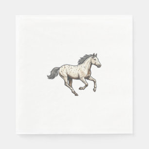Vintage Engraved Running Appaloosa Horse Design_1 Napkin
