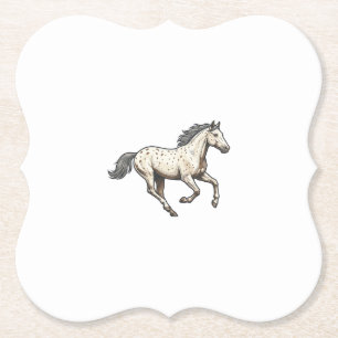 Vintage Engraved Running Appaloosa Horse Design_1 Paper Coaster