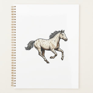 Vintage Engraved Running Appaloosa Horse Design_1 Planner