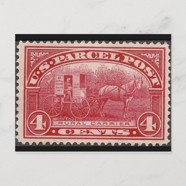 Vintage Engraved Stamp Postcard (Front)