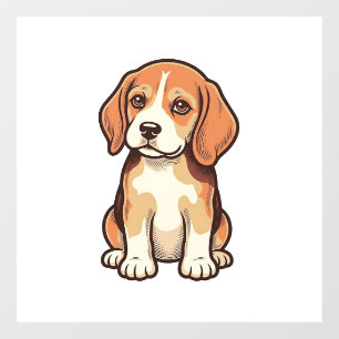 Vintage Engraving Beagle Puppy Vector Art_1