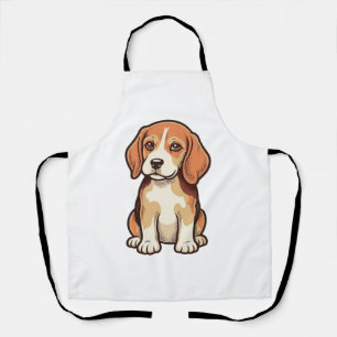 Vintage Engraving Beagle Puppy Vector Art_1 Apron