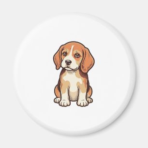 Vintage Engraving Beagle Puppy Vector Art_1 Magnet