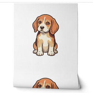 Vintage Engraving Beagle Puppy Vector Art_1 Wallpaper