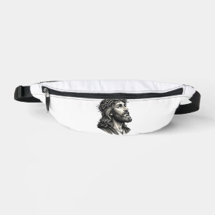 Vintage Engraving Crown of Thorns Portrait Design_ Bum Bags