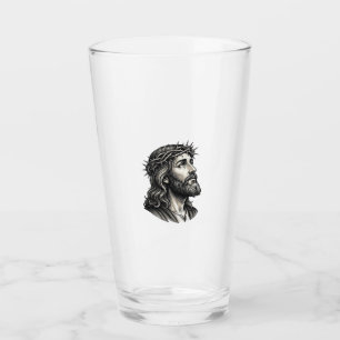 Vintage Engraving Crown of Thorns Portrait Design_ Glass