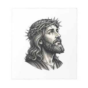 Vintage Engraving Crown of Thorns Portrait Design_ Notepad