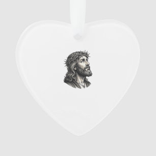 Vintage Engraving Crown of Thorns Portrait Design_ Ornament