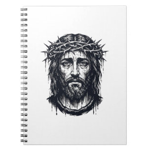 Vintage Engraving Crown of Thorns Sacred Portrait  Notebook