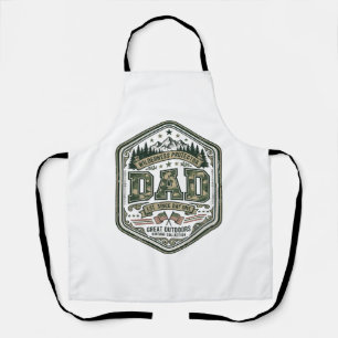 Vintage Engraving Dad Mountain Badge Shirt Design_ Apron